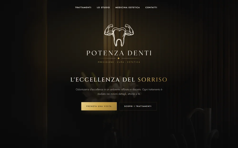 Home page del sito Potenza Denti, studio dentistico a Torino